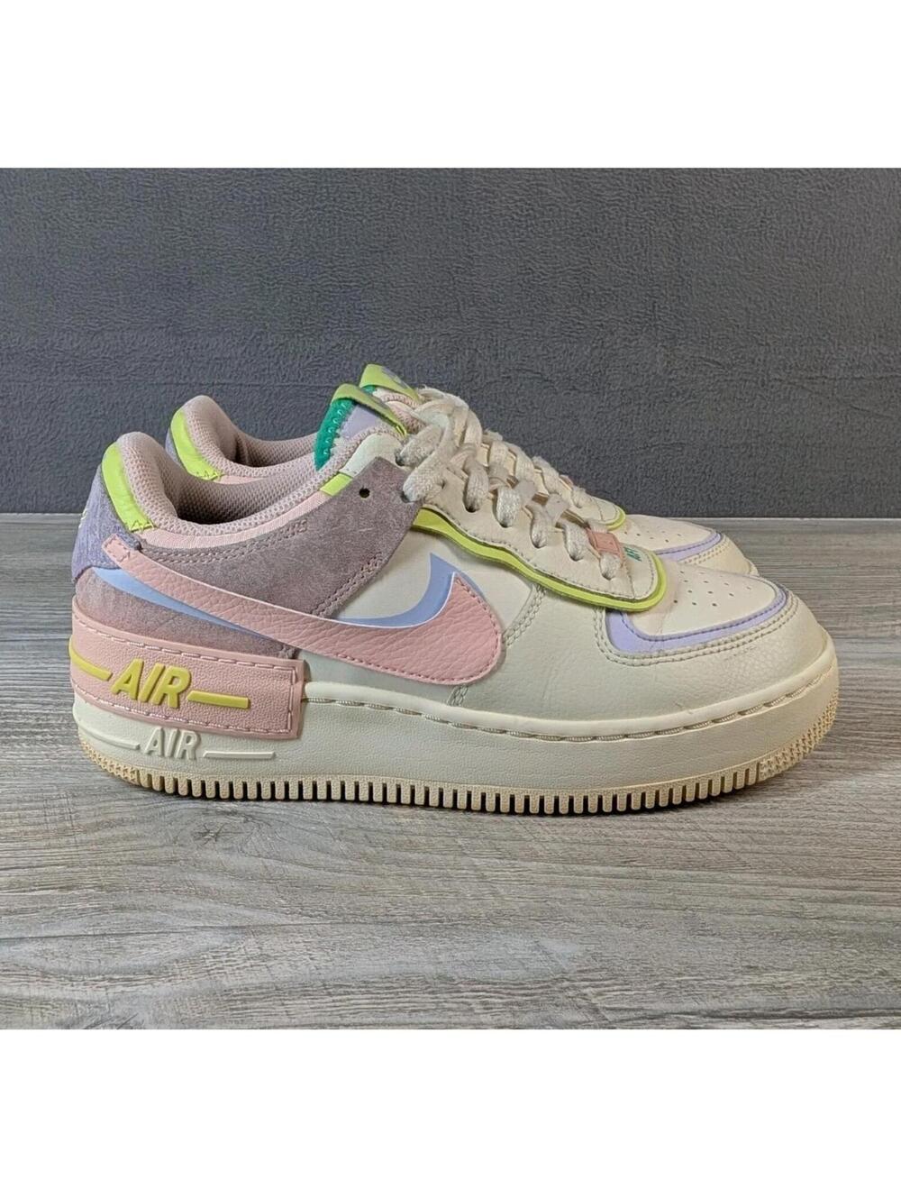 Nike Womens 8 Air Force 1 Shadow Pastel Multicolor Casual Sneakers Shoes